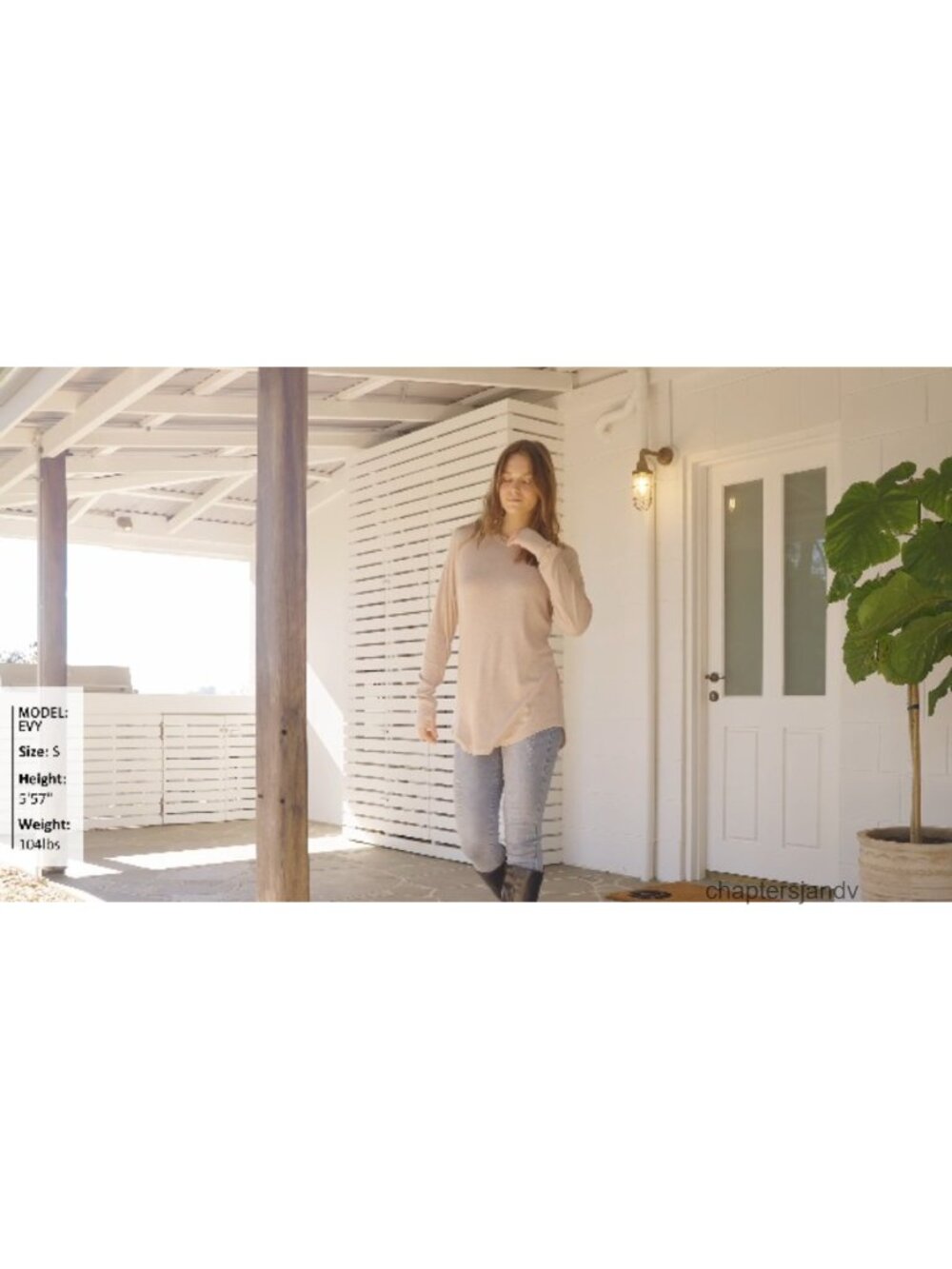 Womens Long Sleeve Tunic Top Thumb Hole Curved Hem Loose Fit Casual - Picture 4 of 6